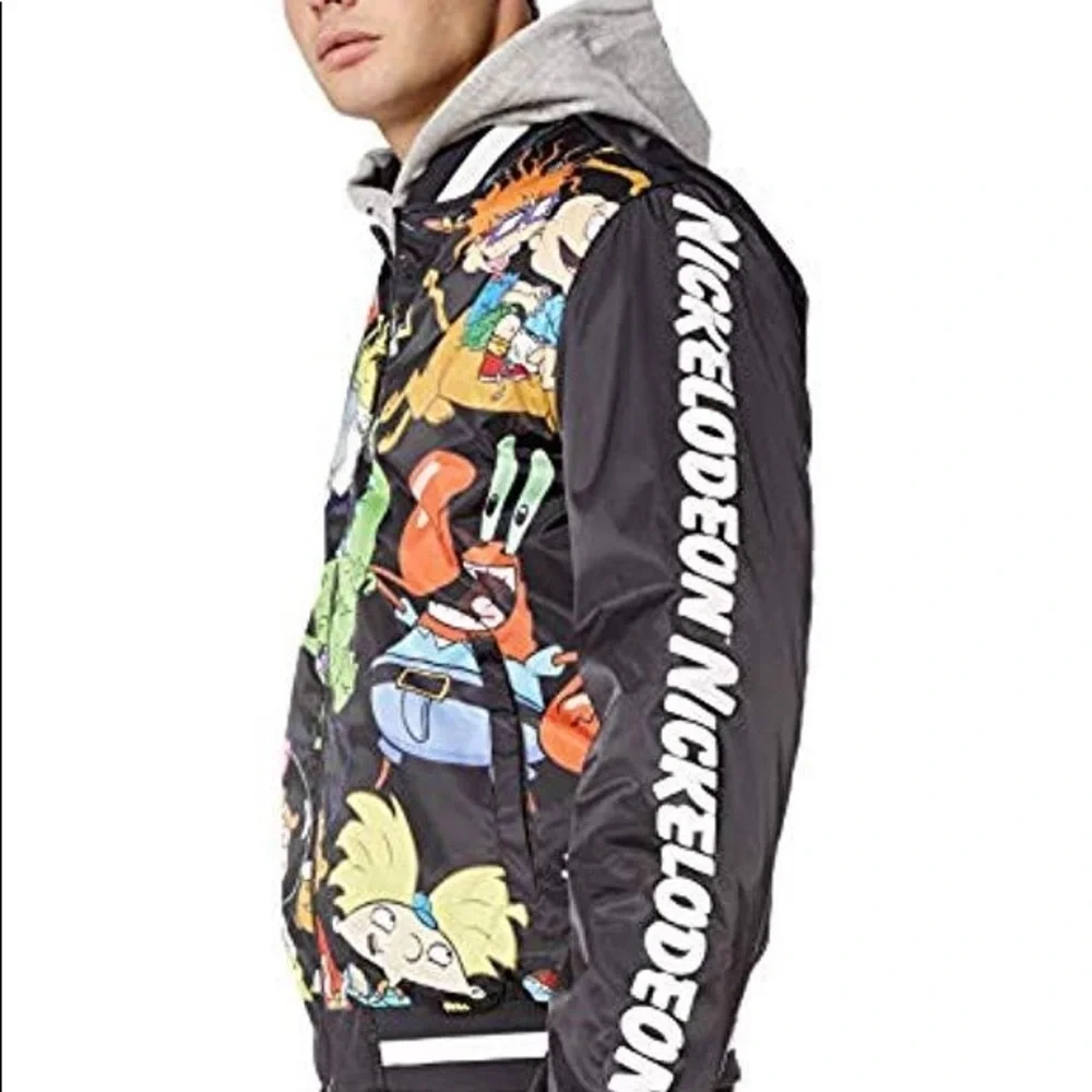 🎉 Nickelodeon x Members Only Bomber Jacket – Size M – Retro 90s Cartoons - Picture 10 of 10